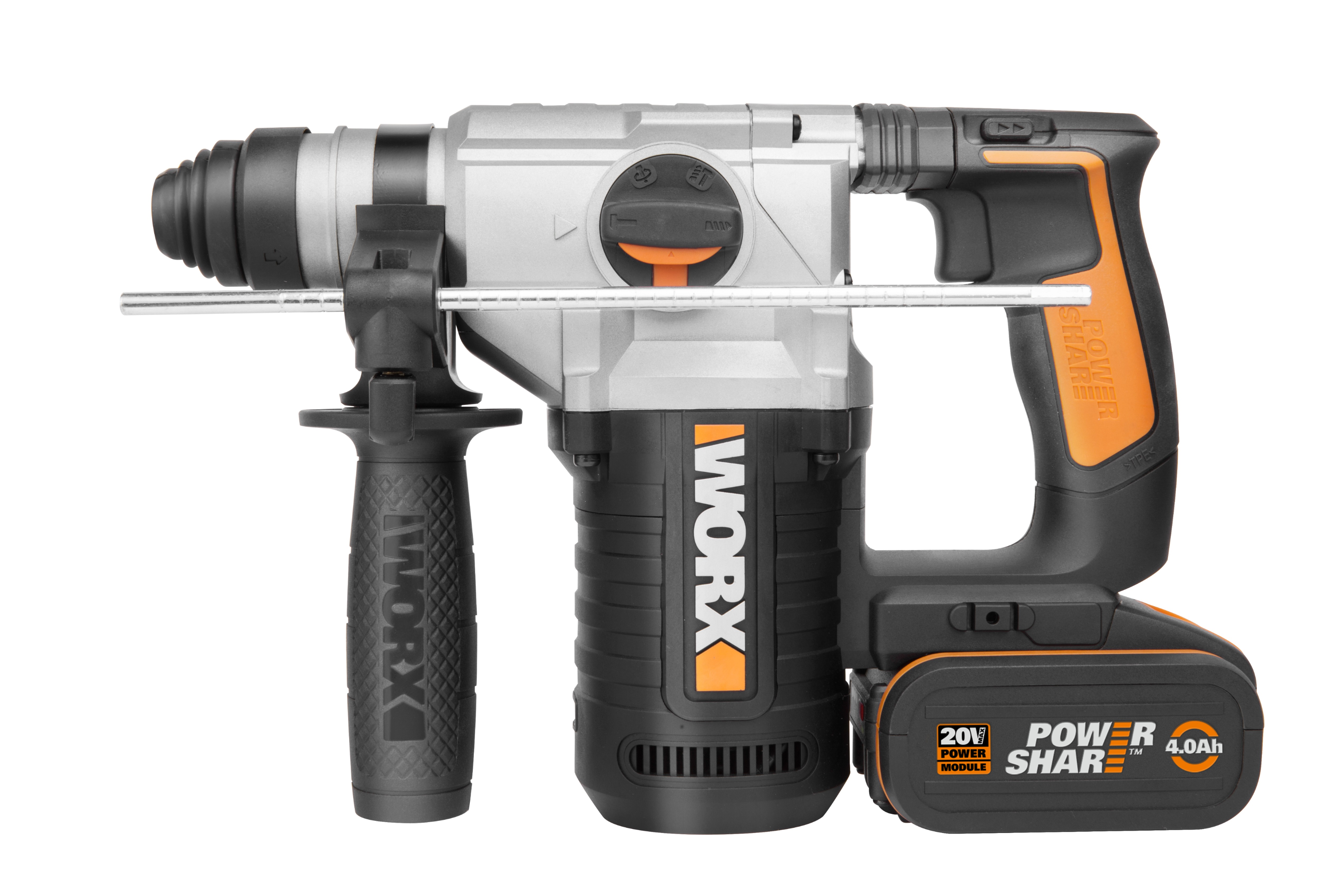 Worx WX392 - Martillo 4 Funciones 2,2J 20V 4.0Ah (2 bat)